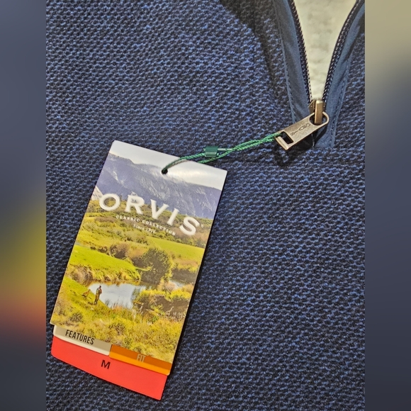 Orvis Men's Fleece Sherpa Lined Quarter Zip Pullover Sweater Size M - Picture 6 of 11